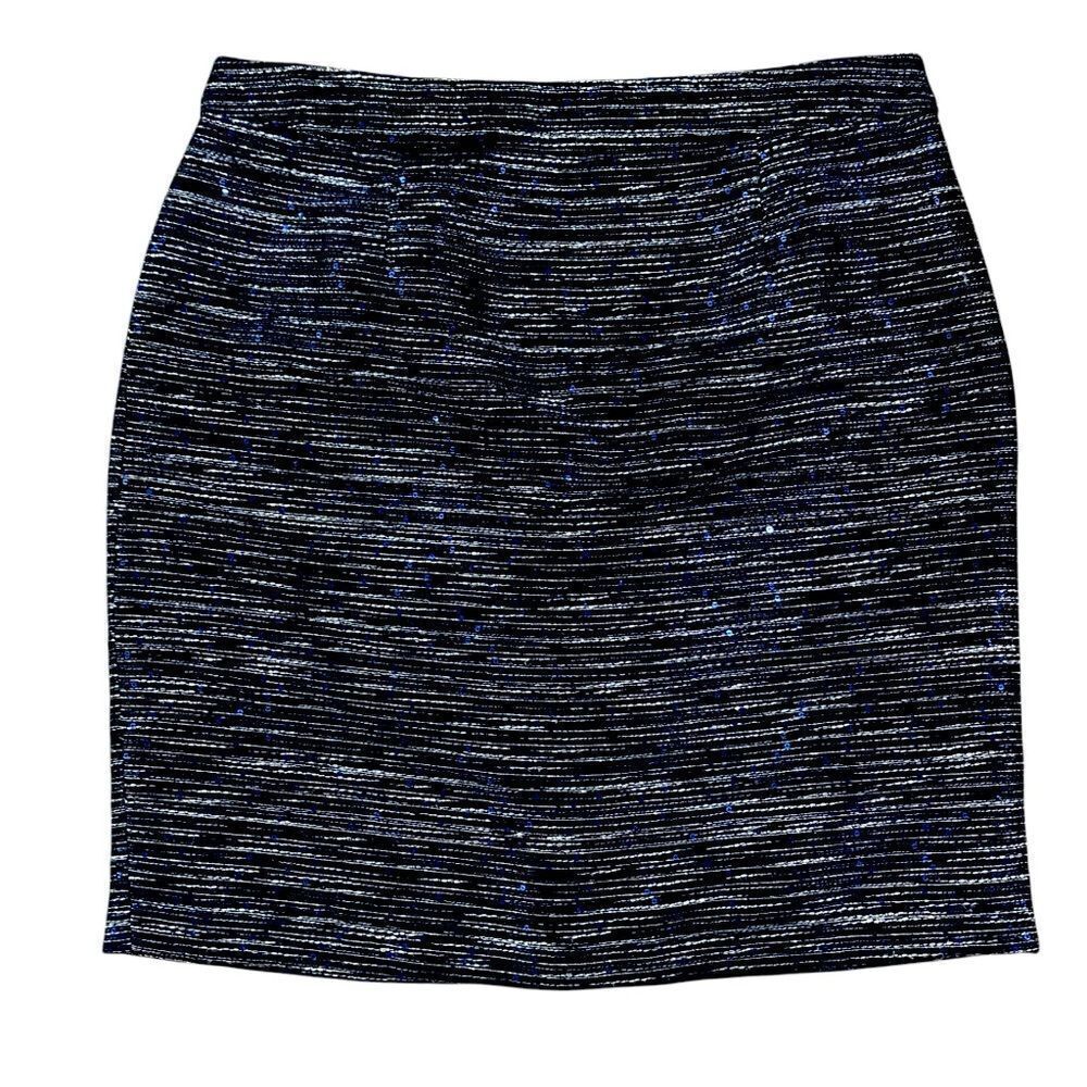 LAUNDRY by Shelli Segal Metallic Tiny Blue Sequined Skirt Size 6